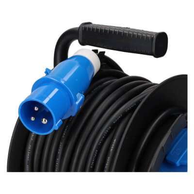 Avvolgicavo con cavo da 25 metri in neoprene 3×1,5 mm² – spina CEE e giunto ad angolo retto - immagine 2